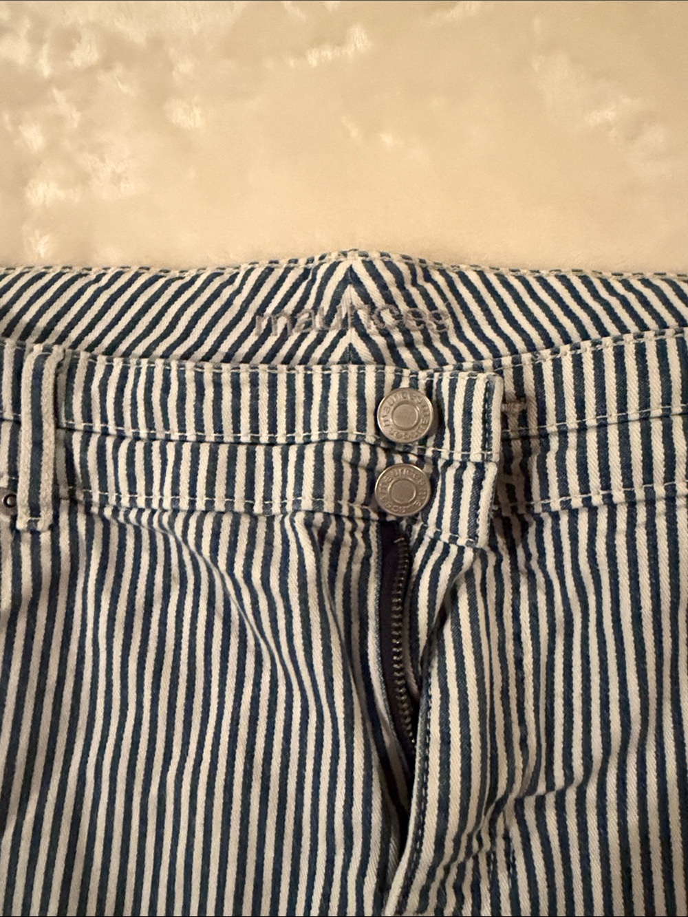 Maurices Blue and White Striped Mini Skirt
